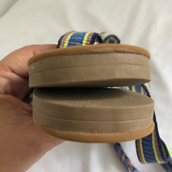 SAM&LIBBY Minimalist Multicolor Braided Wrap Strap Gladiator Flat Sandals Sz 7.5 - Picture 7 of 11